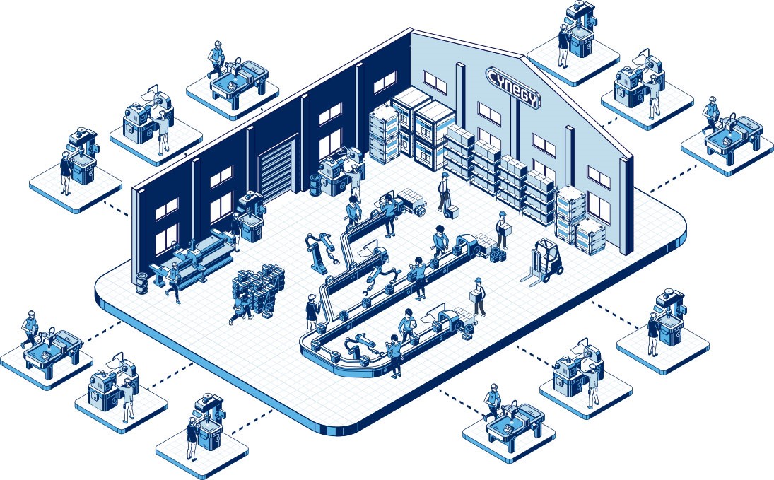 Diagram Showing Employees Working At Cynegy Warehouse